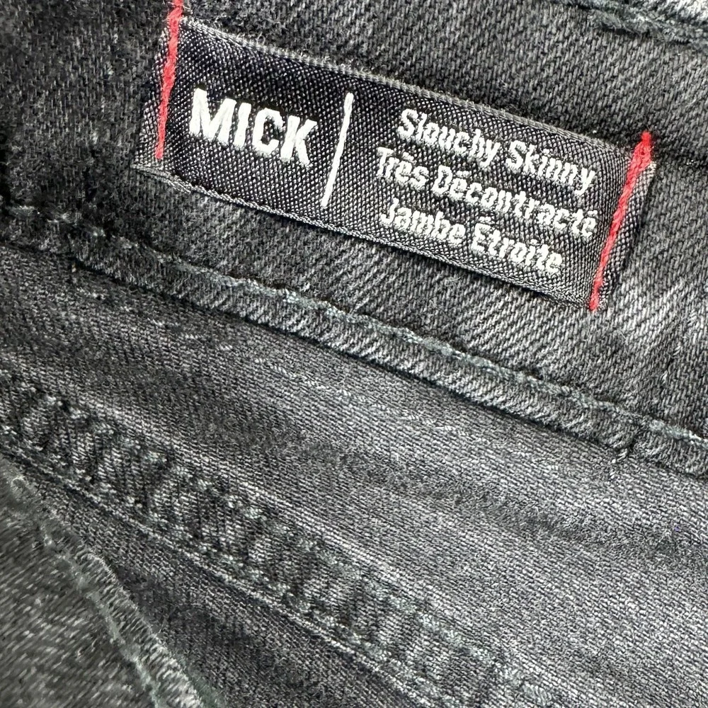 True Religion Mick Slouchy Skinny Distressed Moto Mens Stretch Jeans Black 34X31